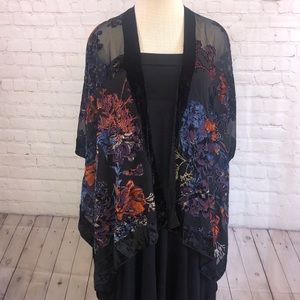 Michael Stars One Size Sheer and Velvet Kimono